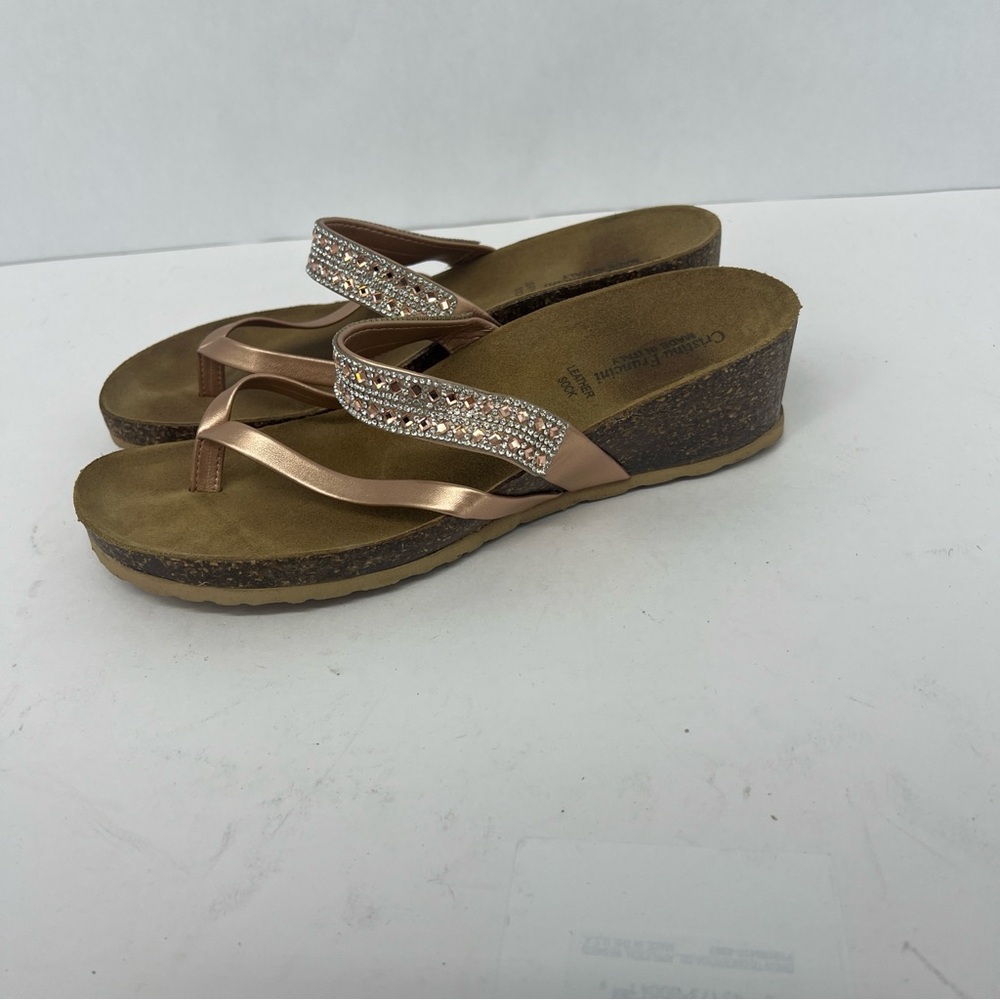 Stylish Bronze Rhinestone Sandals - Picture 5 of 14